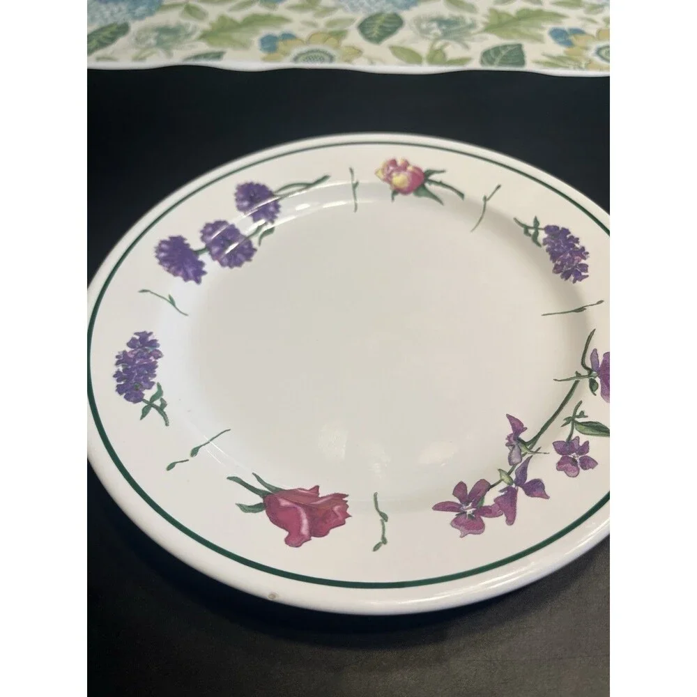 Williams Sonoma Floral Le Jardin 8.75” Luncheon Salad Plates Portugal 4pc